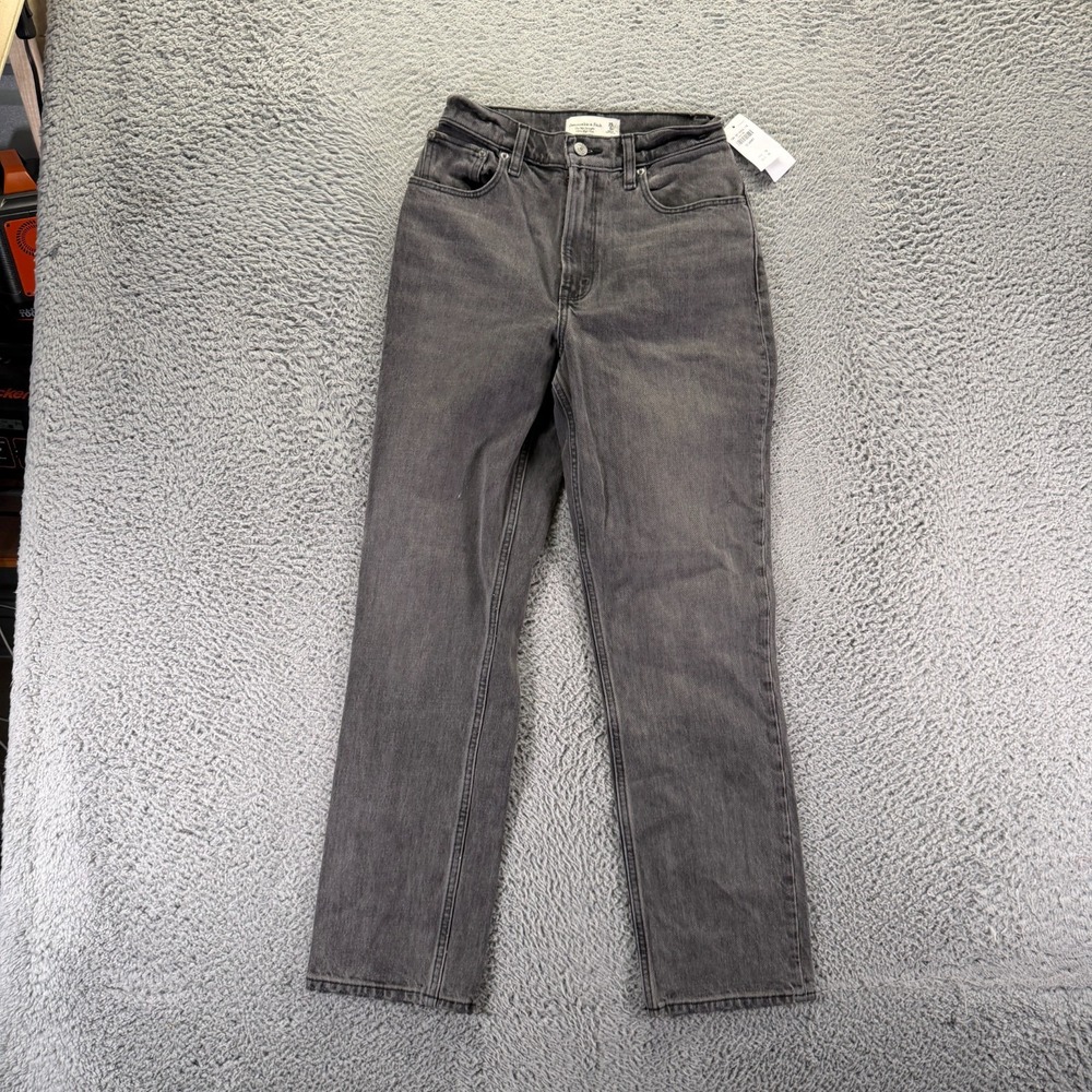 Vintage 90s Abercrombie & Fitch Jeans Women 0 Gray Cotton Denim Straight Stretch